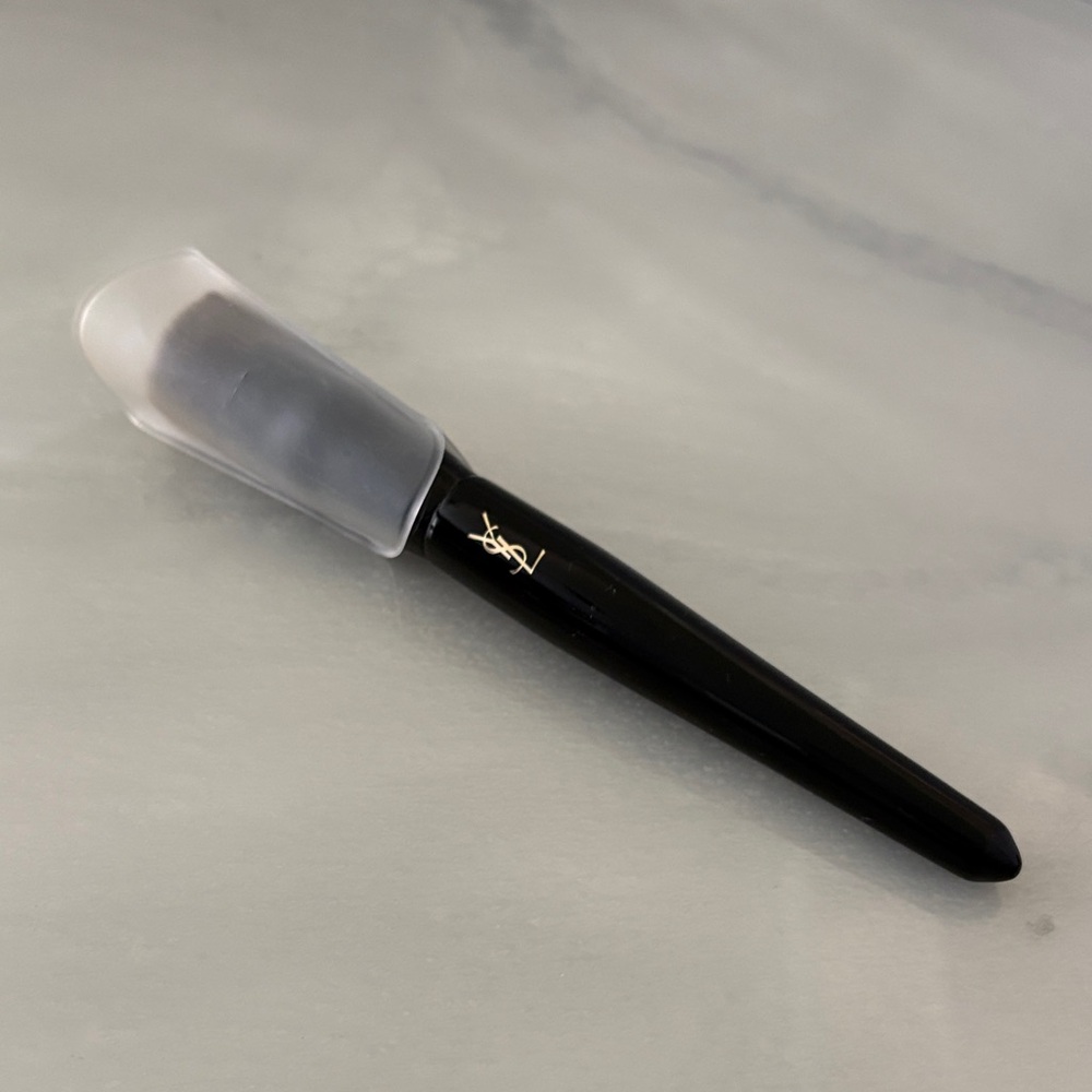 Yves Saint Laurent Black Makeup Brush with Gold Logo and Cap Brush No. 1
